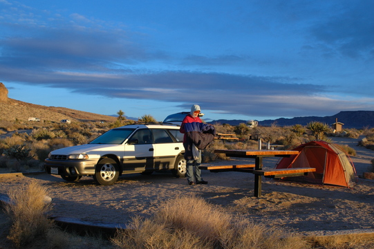 Getting up the morning at Hole-in-the-Wall campground, Mojave National Preserve.