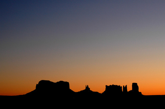 Sunrise near Monument Valley.