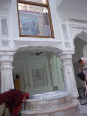 Woman paying homage to Guru Deep Singh.