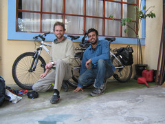 With the Bikes at our hotel in Quito.