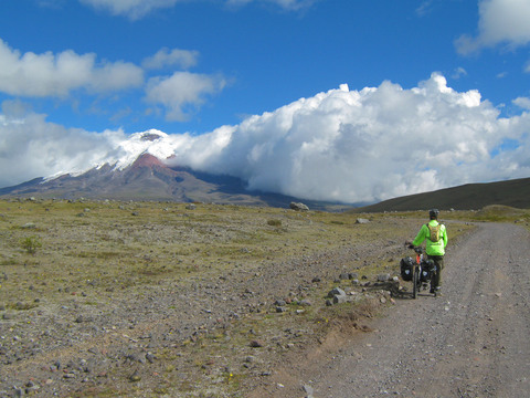 In addition to wind and rain, altitude is a major challenge in Ecuador.  Here, Seth walks the last two kilometers to our lodge.