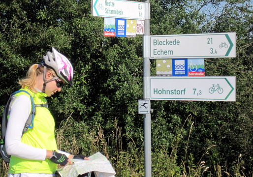 Although it is possible to bike tour in Germany just by following the signs, it is often helpful to have a bike touring map as well.