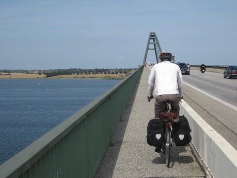 Crossing the bridge from the German mainland to the island of Fehmarn, on the way to the ferry to Denmark.