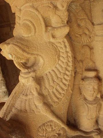 One of the warrior-statues guarding the Vittala temple, Hampi.