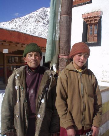Stanzin, the monk who showed me around the Likir monastery, and another monk.