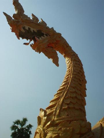 Statue of a dragon near That Luang, Vientiane.