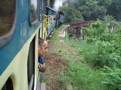 Herve yet again looking out the window of the Ooty train.