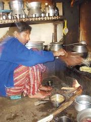 Priya, a Toda woman, preparing dinner in her village in the Nilgiri hills near Kothagiri.