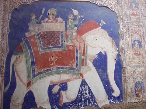 Wall painting from a haveli in Fatehpur, Rajasthan.