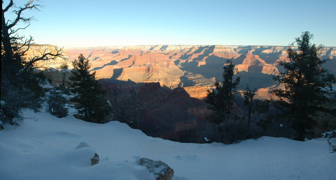 The Grand Canyon at dawn on December 29.