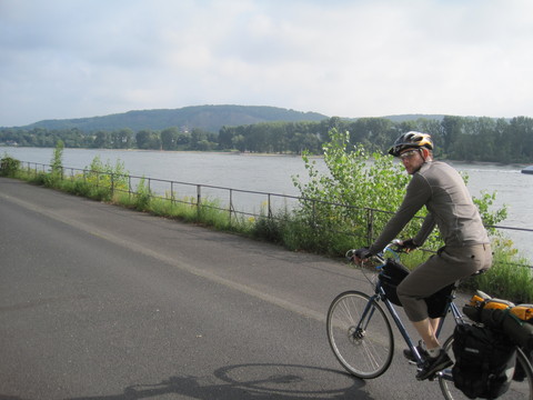 Riding along the east bank of the 