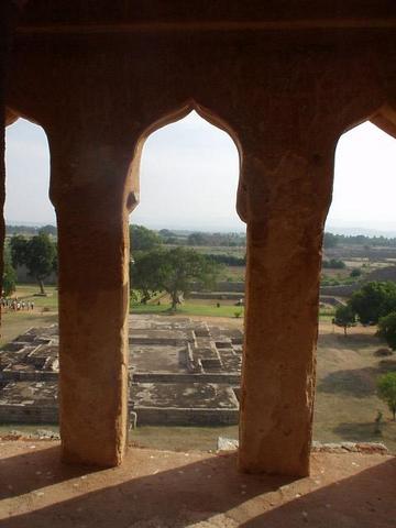 Windows looking out on to the Zenana enclosure, Hampi.
