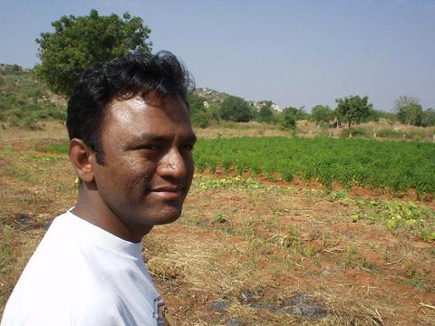 Hari at his family's farm, outside of Hyderabad.