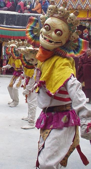 Dancing masked monk at the Spituk Festival, 2003.