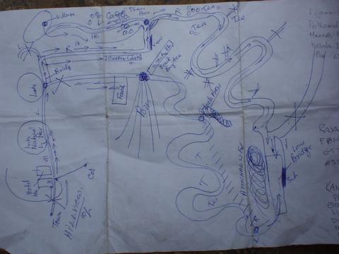 Joseph Iype's map of a 10K walk around Munnar.